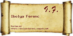 Ibolya Ferenc névjegykártya